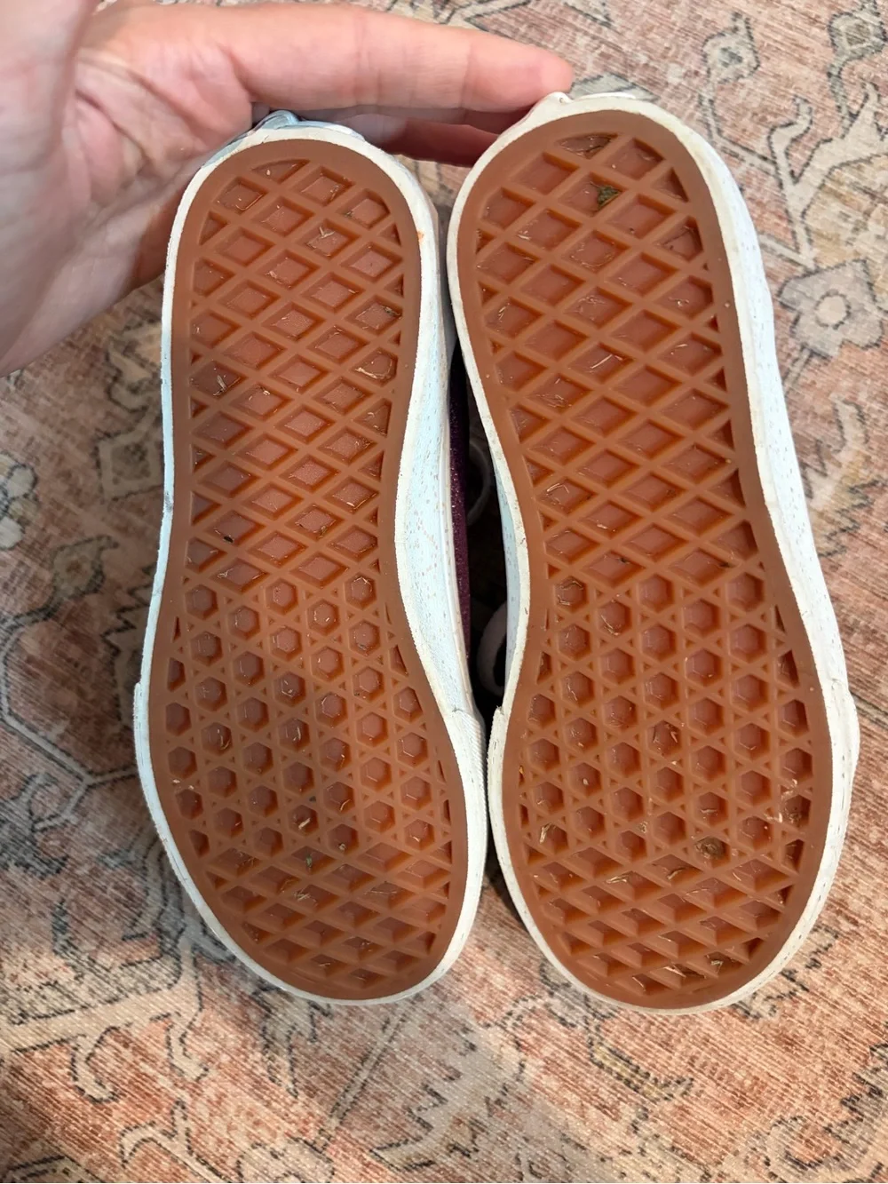 Vans Girls Purple Glitter Lace-Up Sneakers